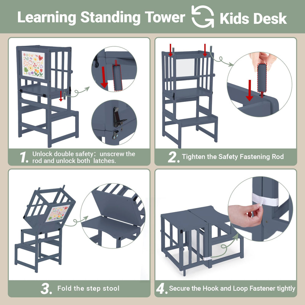 COSYLAND table and chair conversion for learning and snacking
