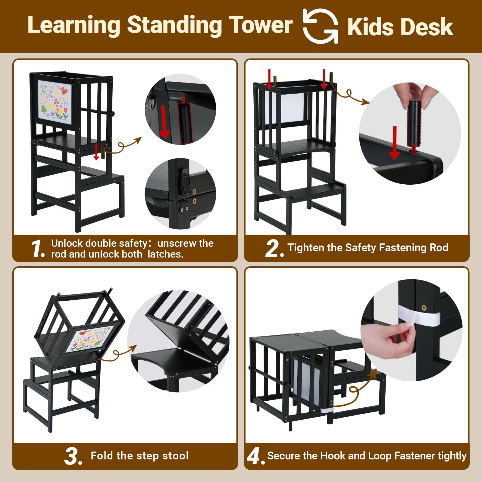 COSYLAND Toddler Kitchen Step Stool counter-height reach supports kid involvement while cooking