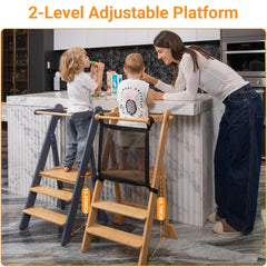 COSYLAND toddler kitchen-stool adjustable-height grows with child for different tasks