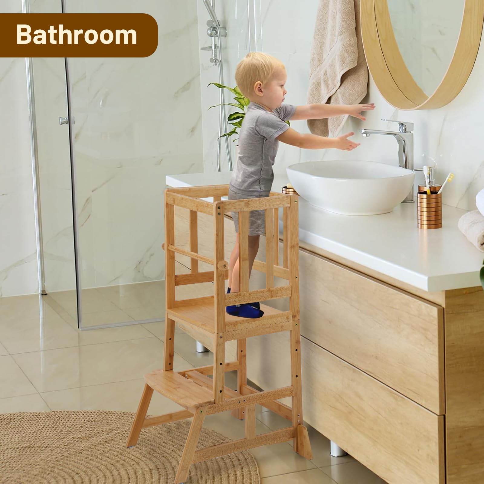 COSYLAND Easy-care bamboo with scratch-resistant finish tolerates busy routines.