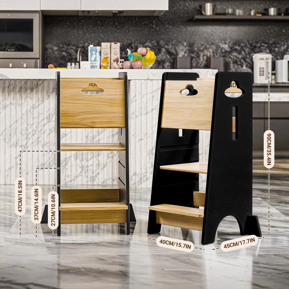COSYLAND toddler standing tower easy to assemble and adjust.