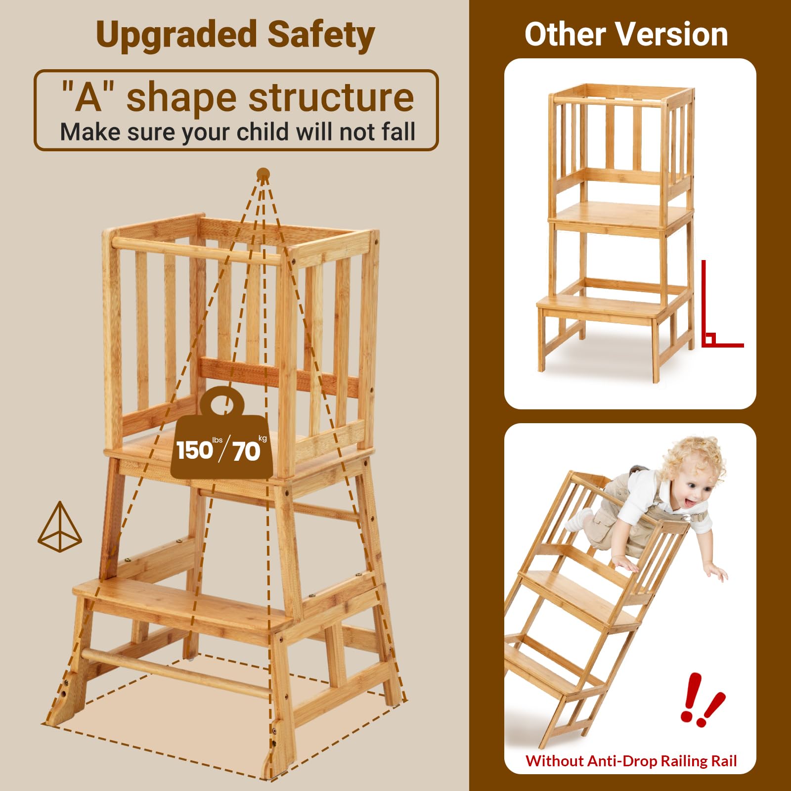 COSYLAND standing tower at kid height enables safe participation in daily chores.