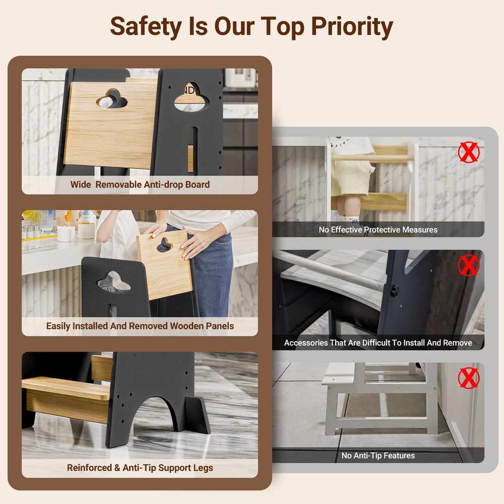 COSYLAND sturdy wooden frame supports daily kitchen activities.