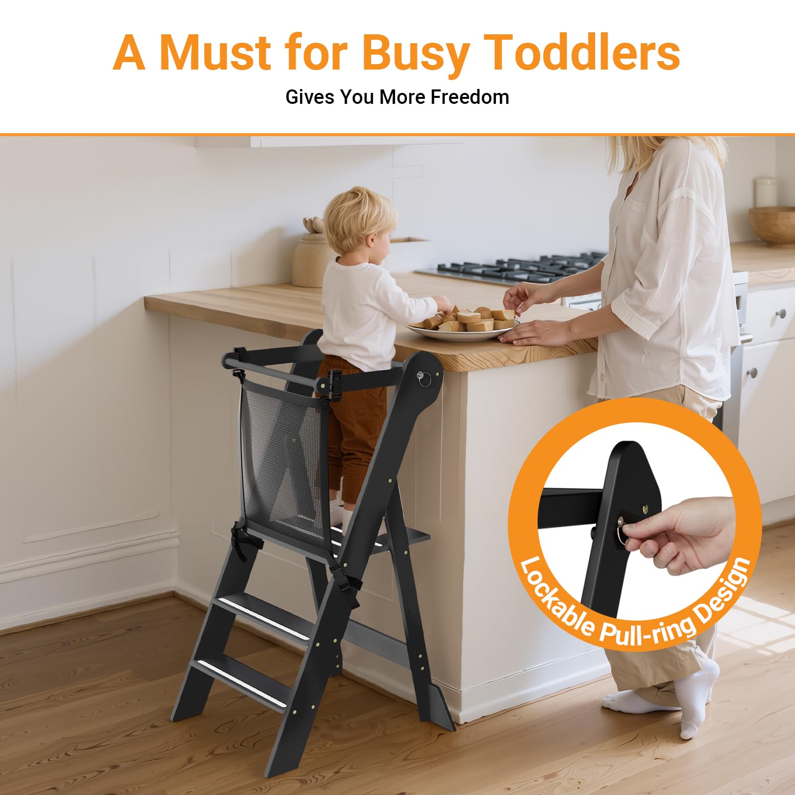 COSYLAND toddler stool safety net preventing falls and enhancing security.
