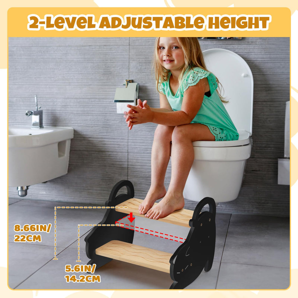 COSYLAND wooden stool with lacquer seal, smooth edges for easy cleaning