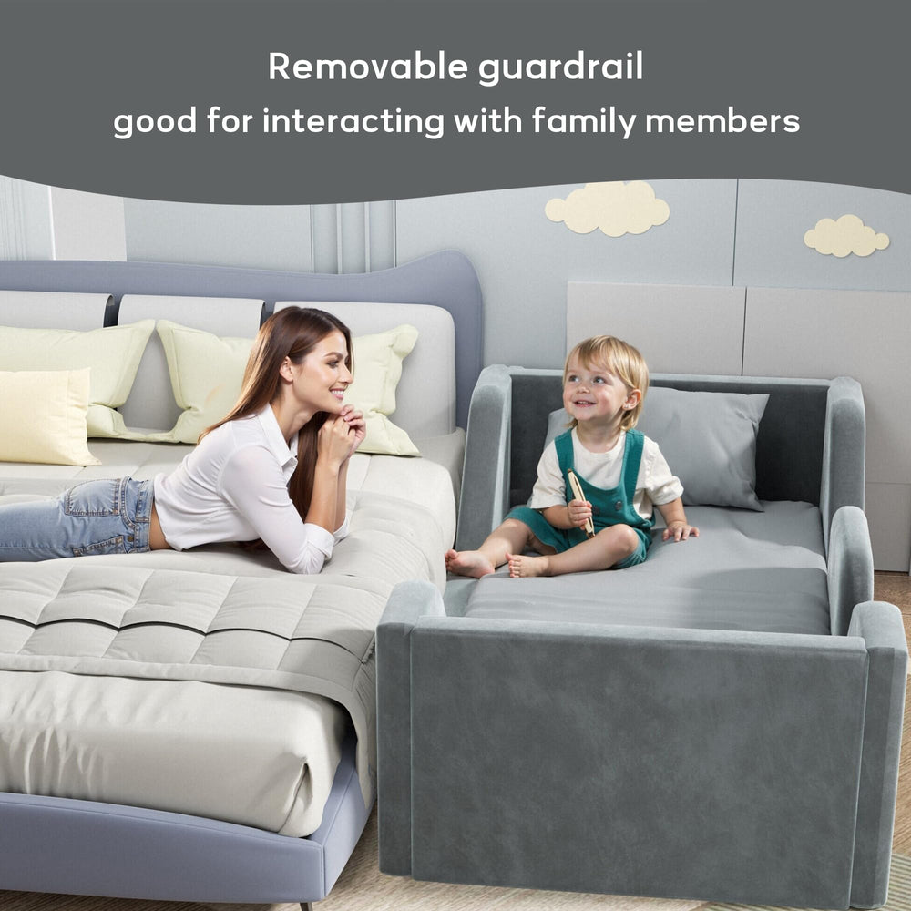 COSYSUPER toddler bed removable guard rails for flexibility