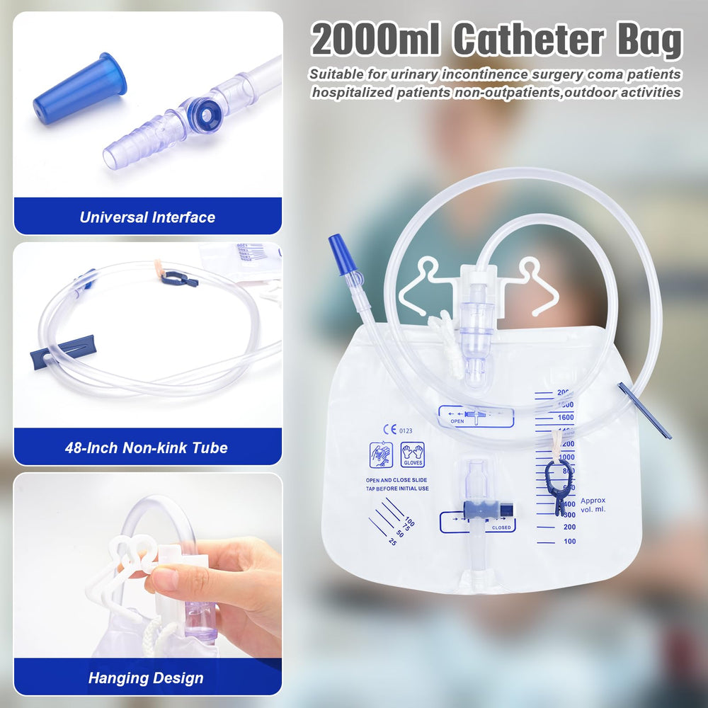 Cotchen 2000 ml capacity bag in overnight care scenario.