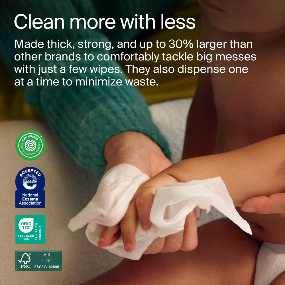 Coterie baby essentials bundle includes diapers and wipes for everyday needs.