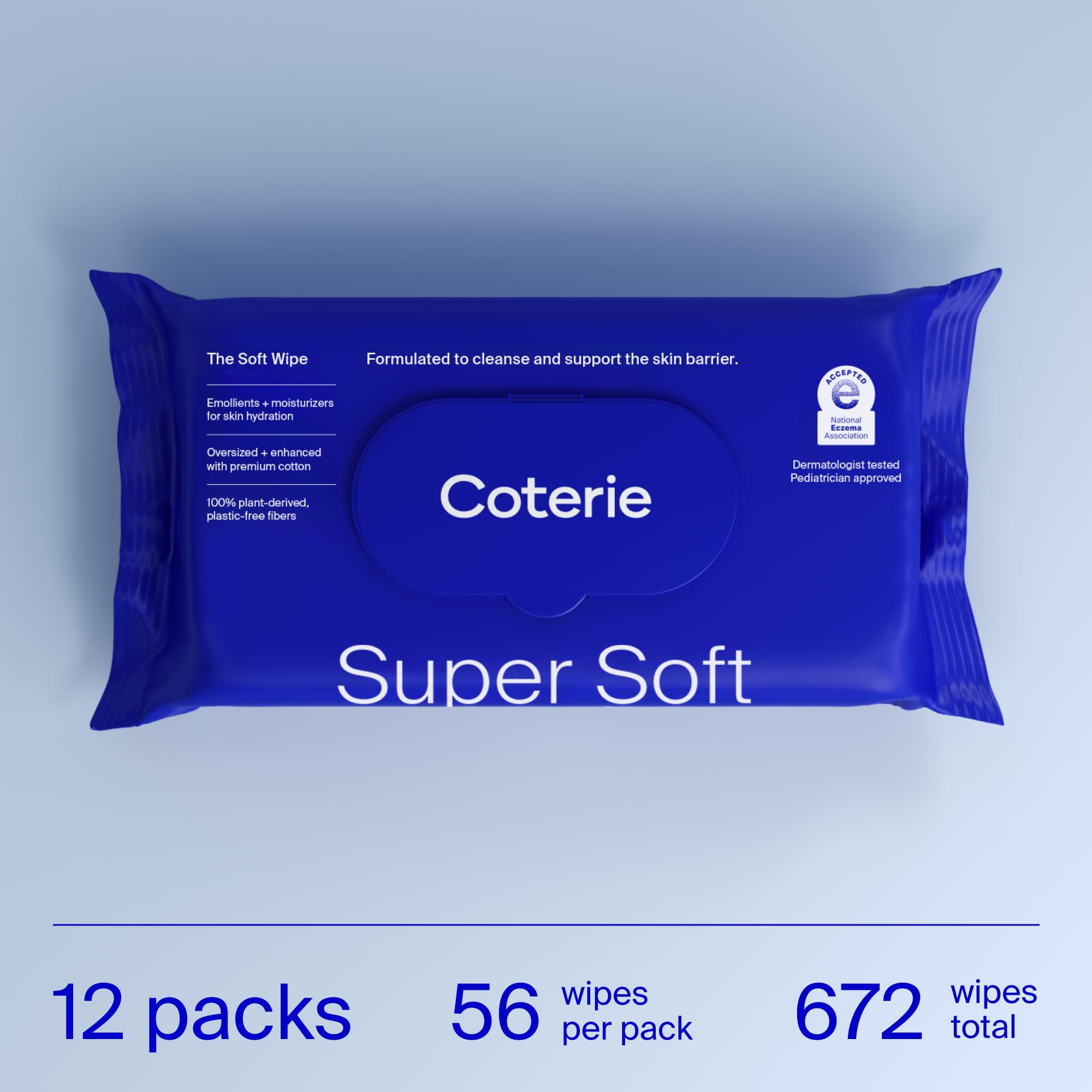 Fragrance free label on Coterie Baby Soft Wipes for sensitive skin