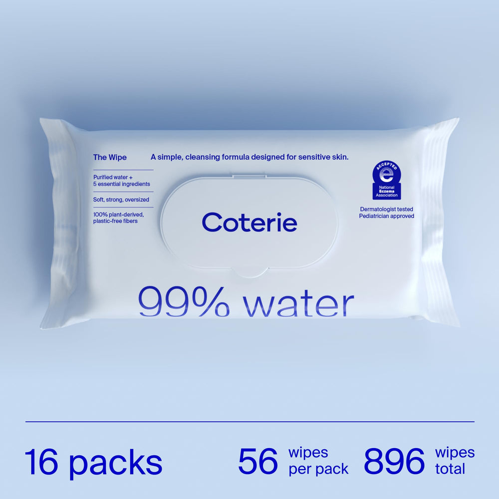 Coterie Baby Wipes 16-pack 896-count layout for a convenient family bundle