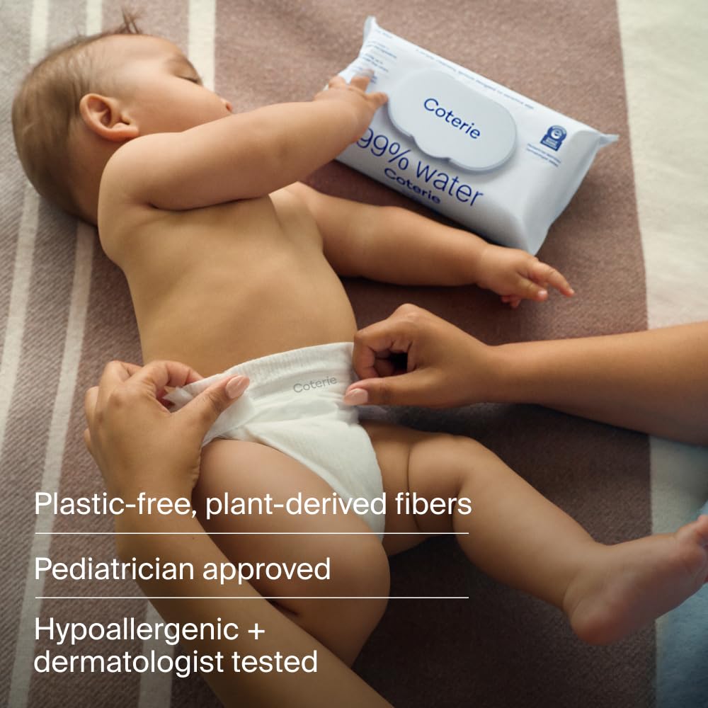Coterie hypoallergenic wipes suitable for newborns and delicate skin
