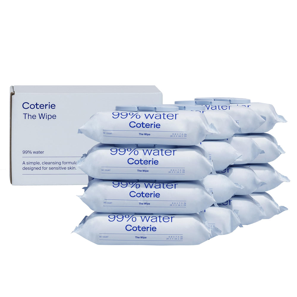 Coterie Baby Wipes unscented front pack, gentle clean for sensitive skin