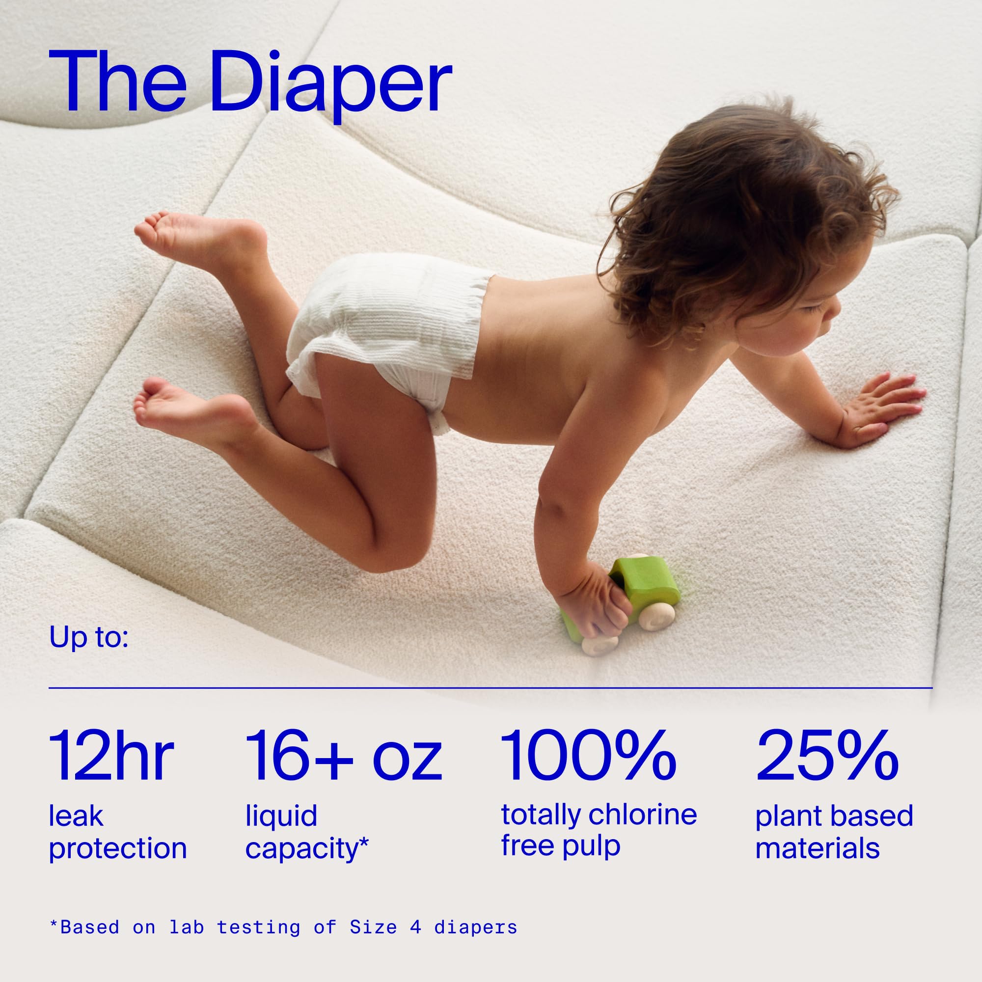 Coterie diapers close-up showing absorbent core for leak protection.