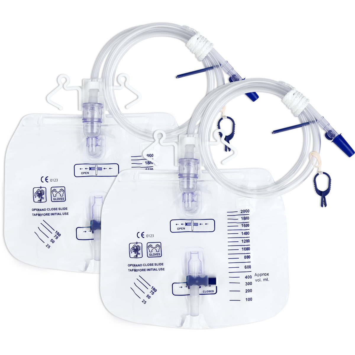 COTOM 2000mL sterile urinary bag overview for overnight use