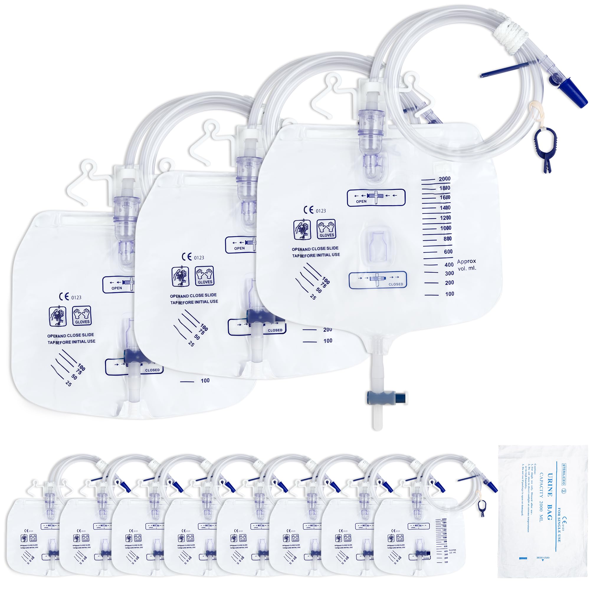 COTOM 2000mL sterile urinary drainage bag on bedside for easy monitoring and secure bedside care
