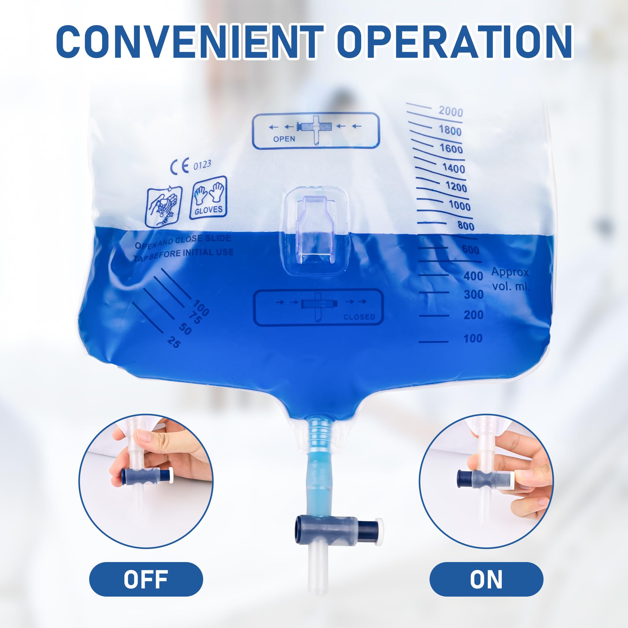 COTOM 2000mL bag with one-handed valve offers controlled flow