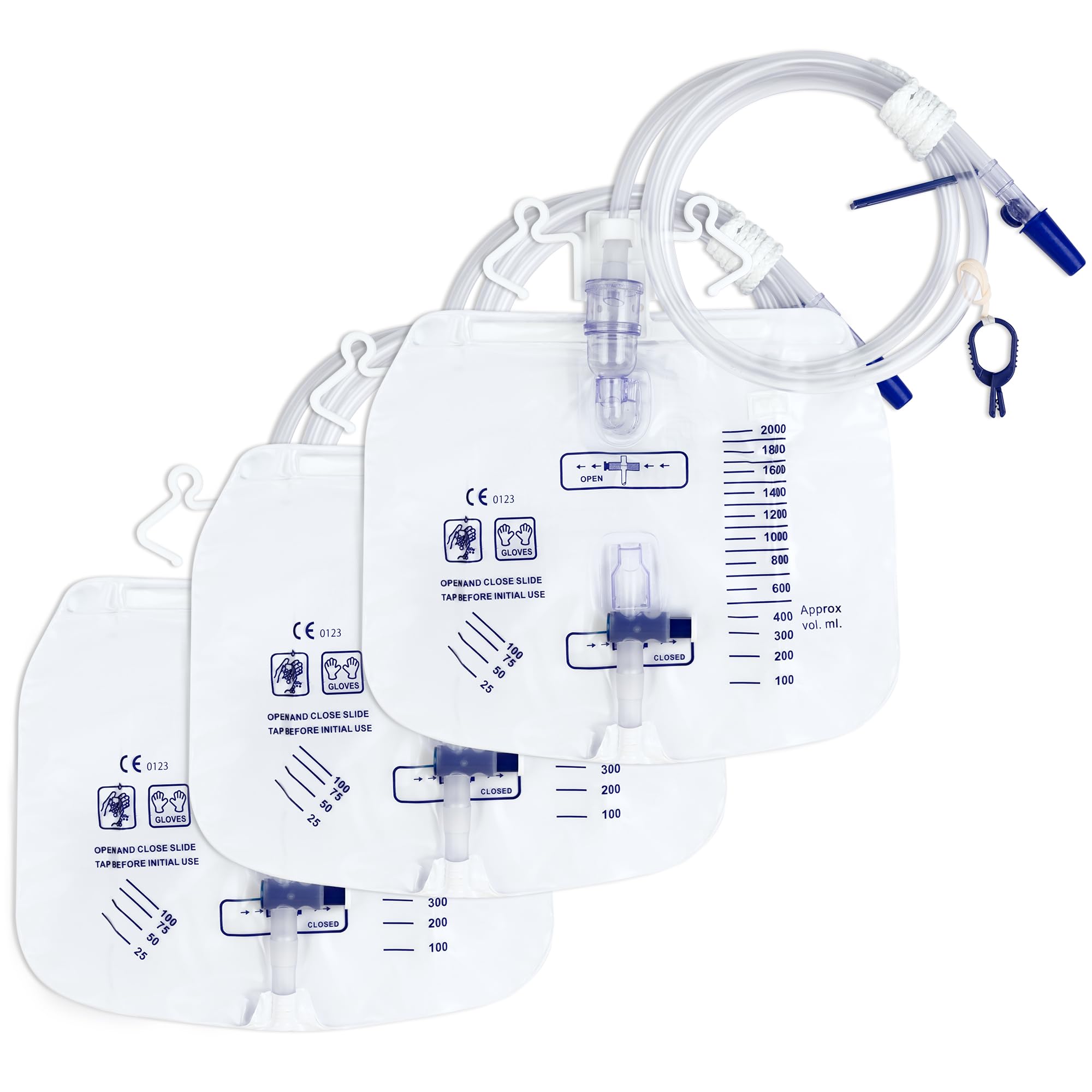 COTOM 2000mL sterile urinary drainage bag overview for overnight use