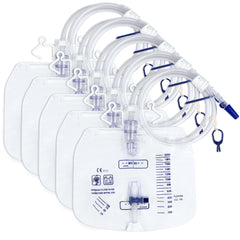 COTOM 2000mL urinary bag ready for overnight use with clear graduations for easy reading
