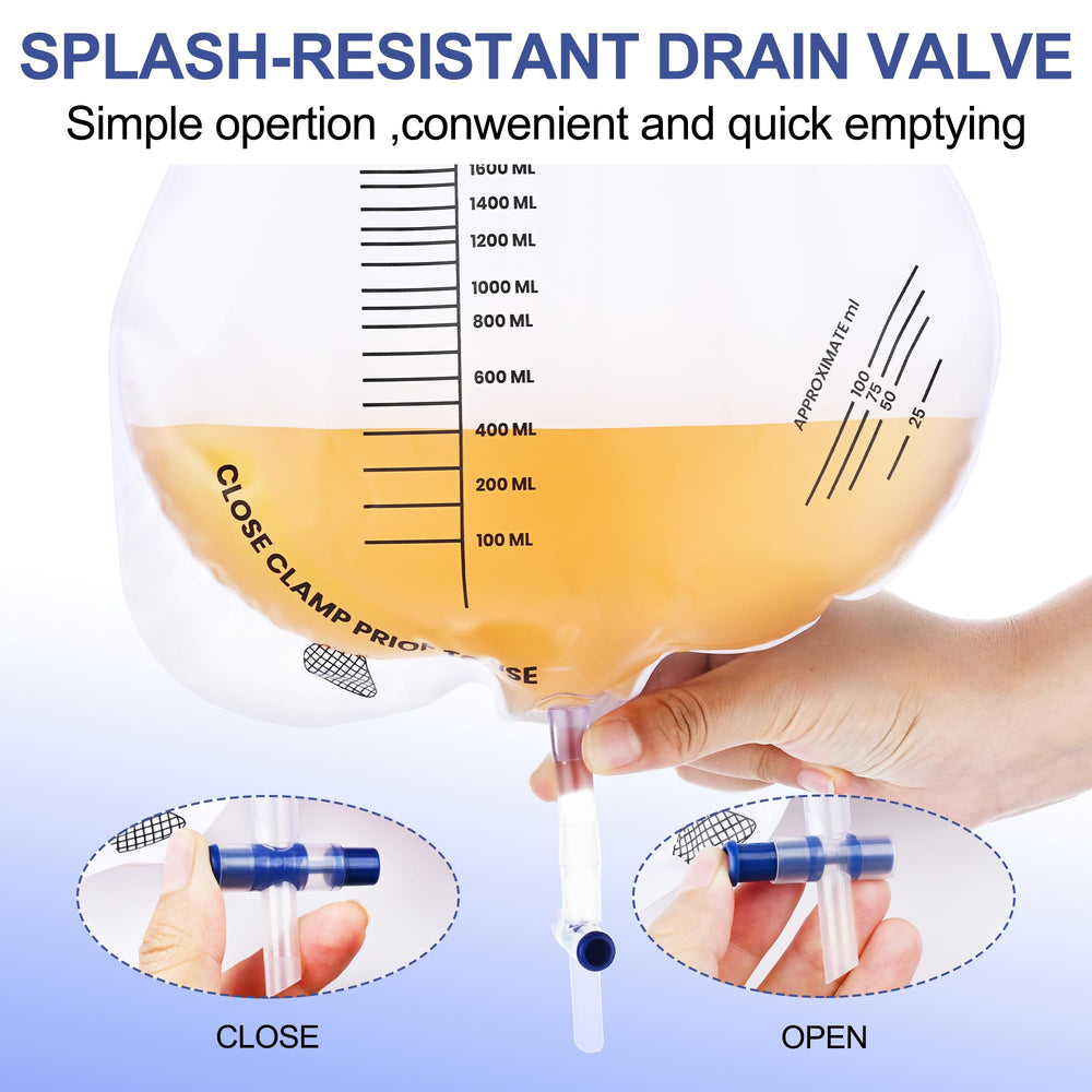 Clear 100 ml markings on COTOM catheter bag for easy viewing