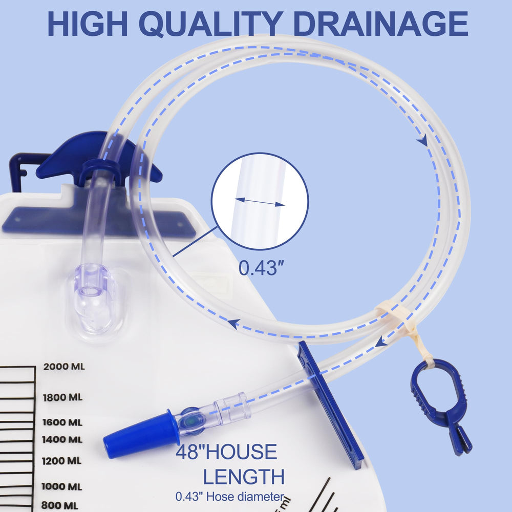 COTOM catheter bag adjustable clips and hooks for secure attachment