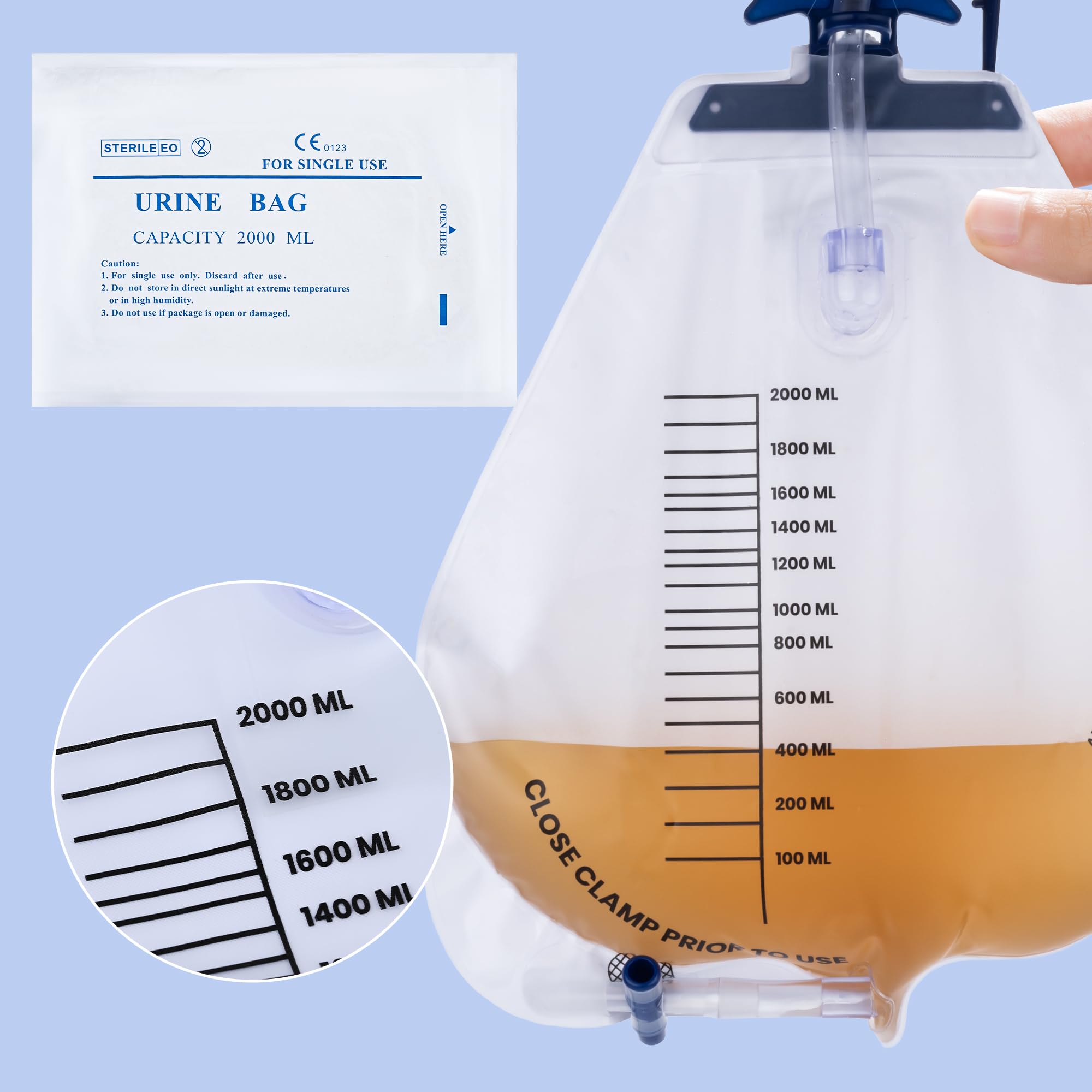 COTOM catheter bag bed-rail hooks for stable mounting