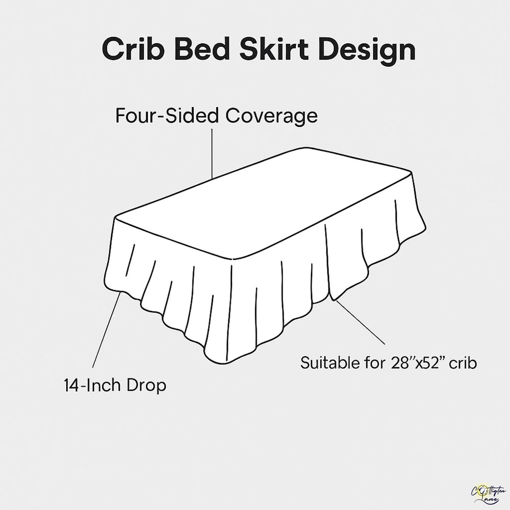 Cottington Lane Ivory crib skirt machine washable for easy care