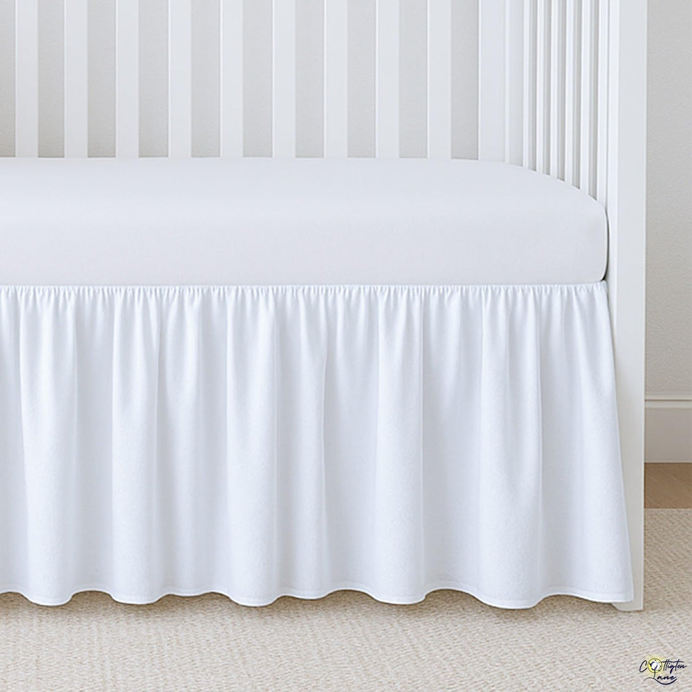 Cottington Lane ruffled finish adds nursery charm without compromising function.