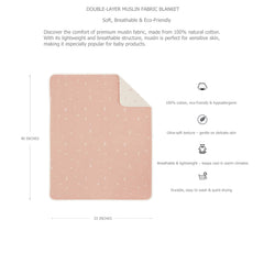 Cotton by the Sea brick swaddle close-up highlights rolled edges for durability and neat finish