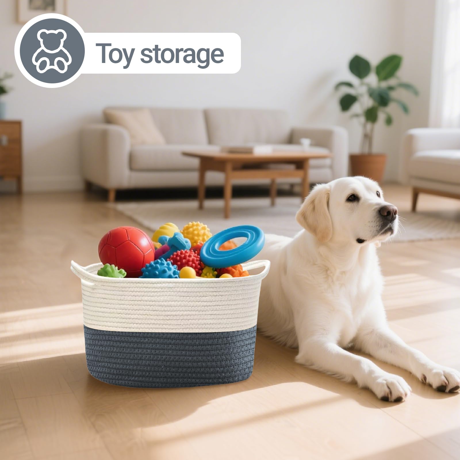 Cotton Rope Woven Basket modern storage adds texture to living spaces