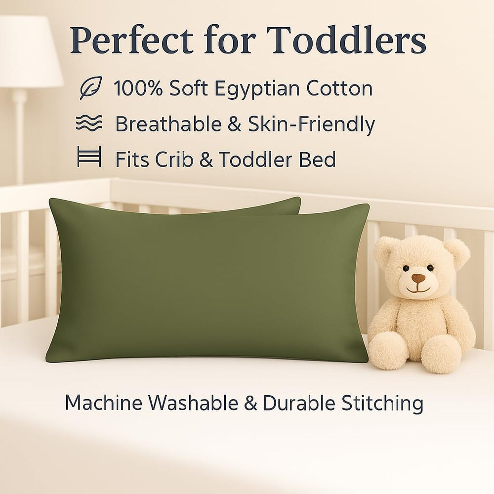 COTTON STICH mini pillowcase with secure closure for easy pillow changes.