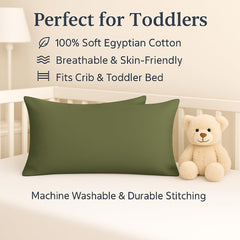 COTTON STICH mini pillowcase with secure closure for easy pillow changes.