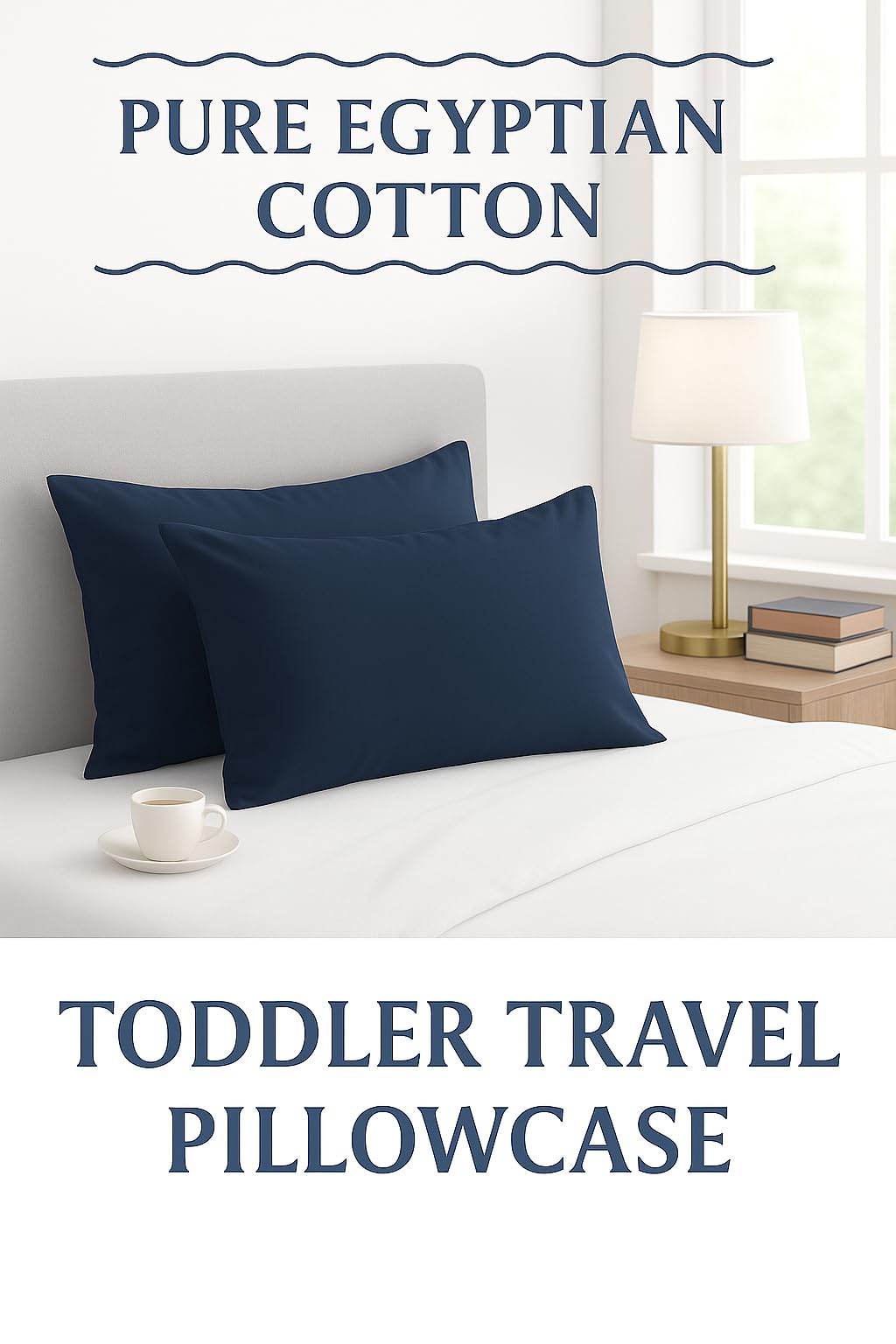 Cotton Stich pillowcase shows secure closure for easy pillow insertion.