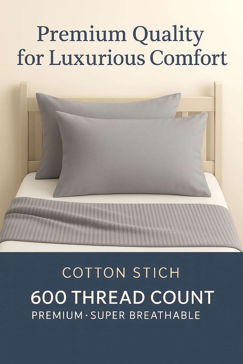 COTTON STICH fabric texture shows gentle, lightweight feel for sensitive skin.