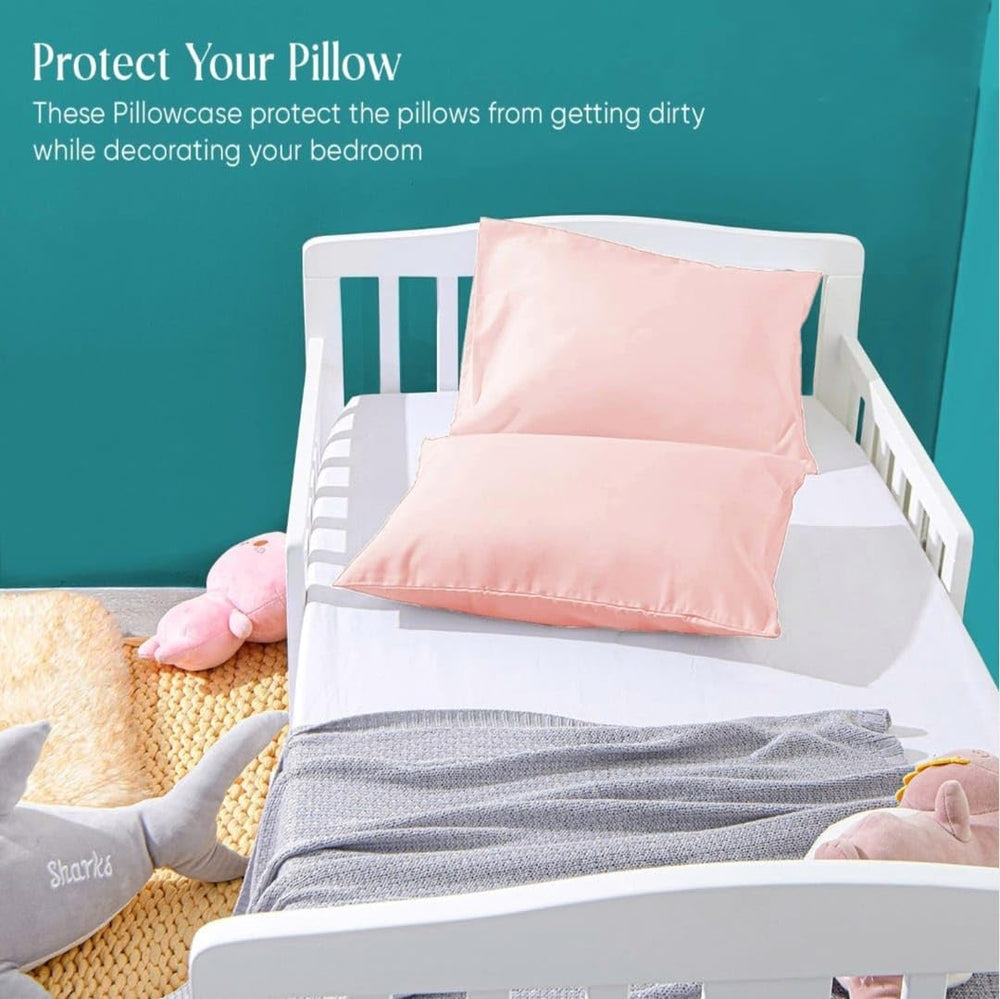 COTTON STICH care label with pink solid pillowcase in a laundry scene