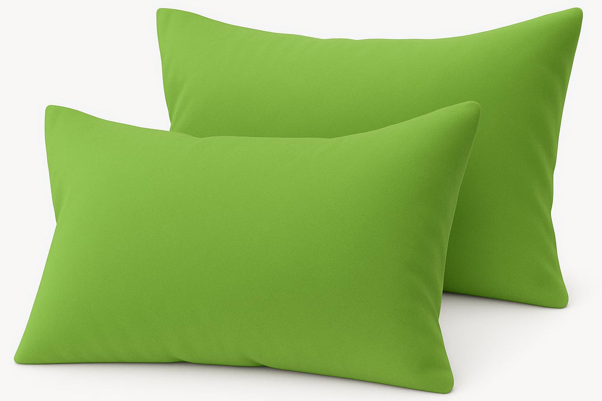 Cotton Stich toddler pillowcase in apple green solid for gentle sleep comfort.