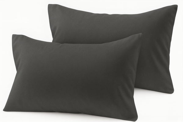 Cotton Stich toddler pillowcase in dark grey 12x16 soft and breathable for nap time.