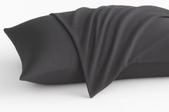 COTTON STICH toddler pillowcase dark grey back view with smooth fabric