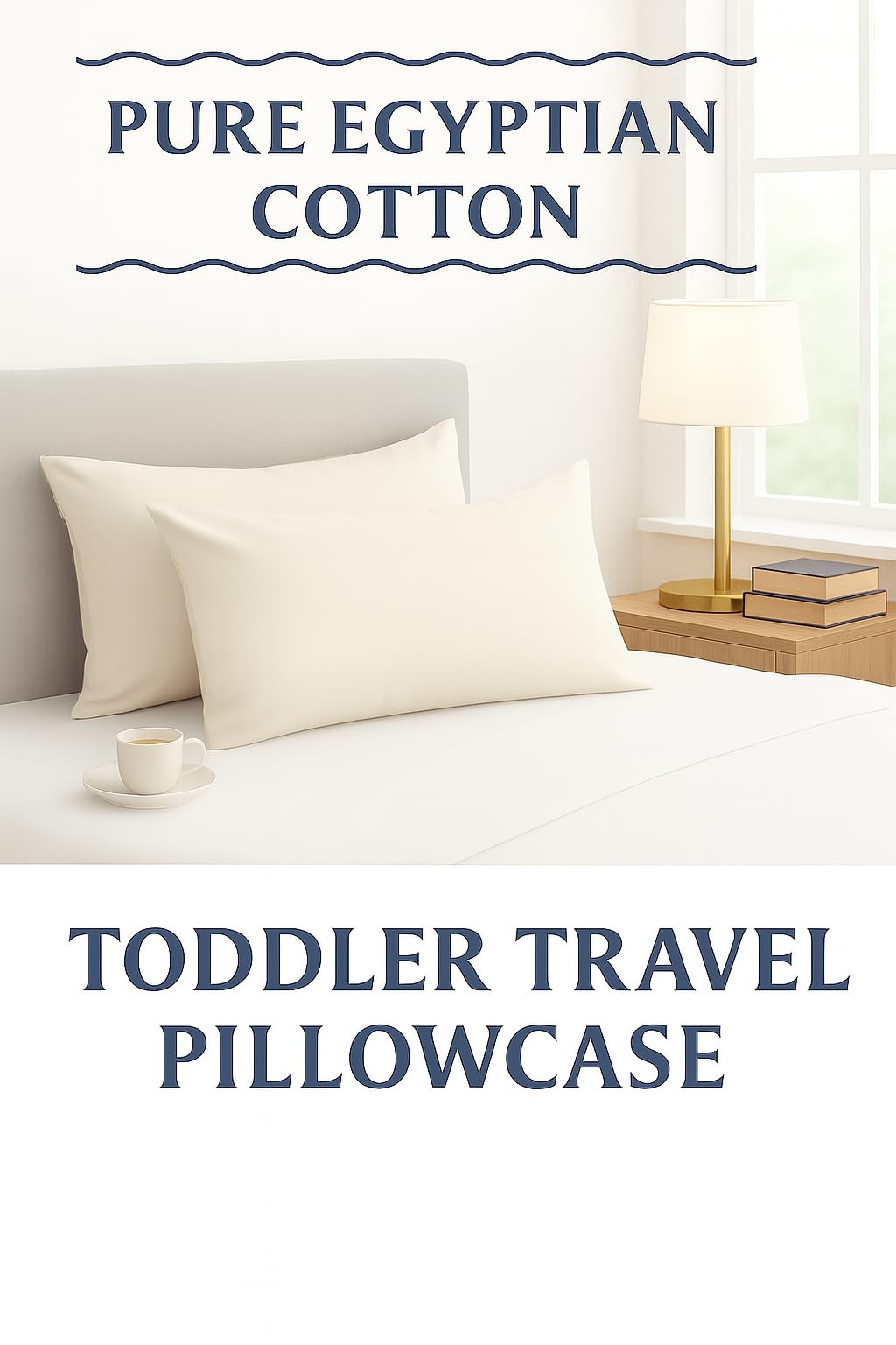 Cotton Stich ivory solid toddler pillowcase shown on mini pillow