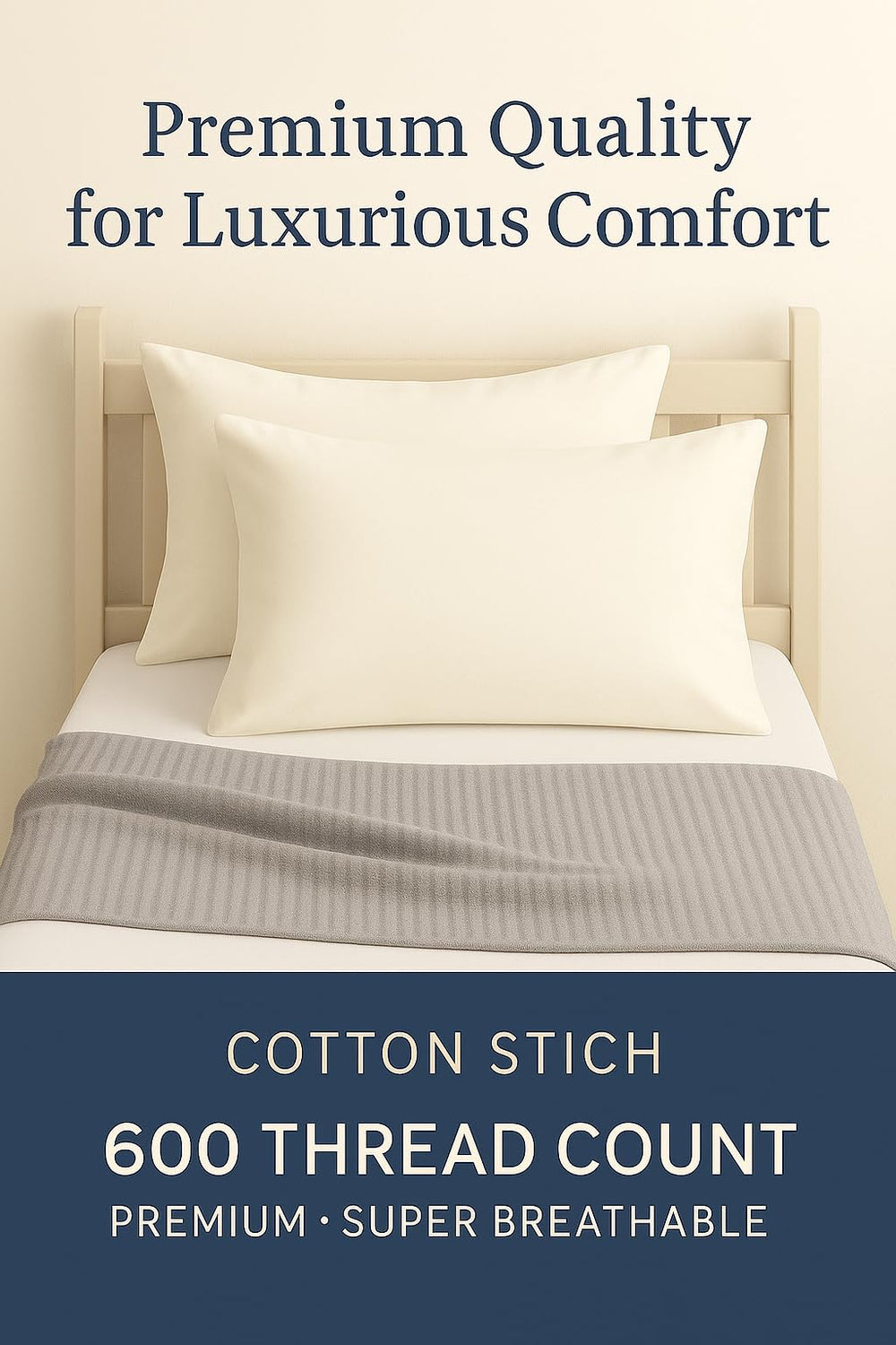 Cotton Stich pillowcase is machine washable and fade resistant