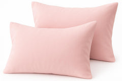 COTTON STICH toddler pillowcase set, pink solid, front view, soft 600TC cotton for kids