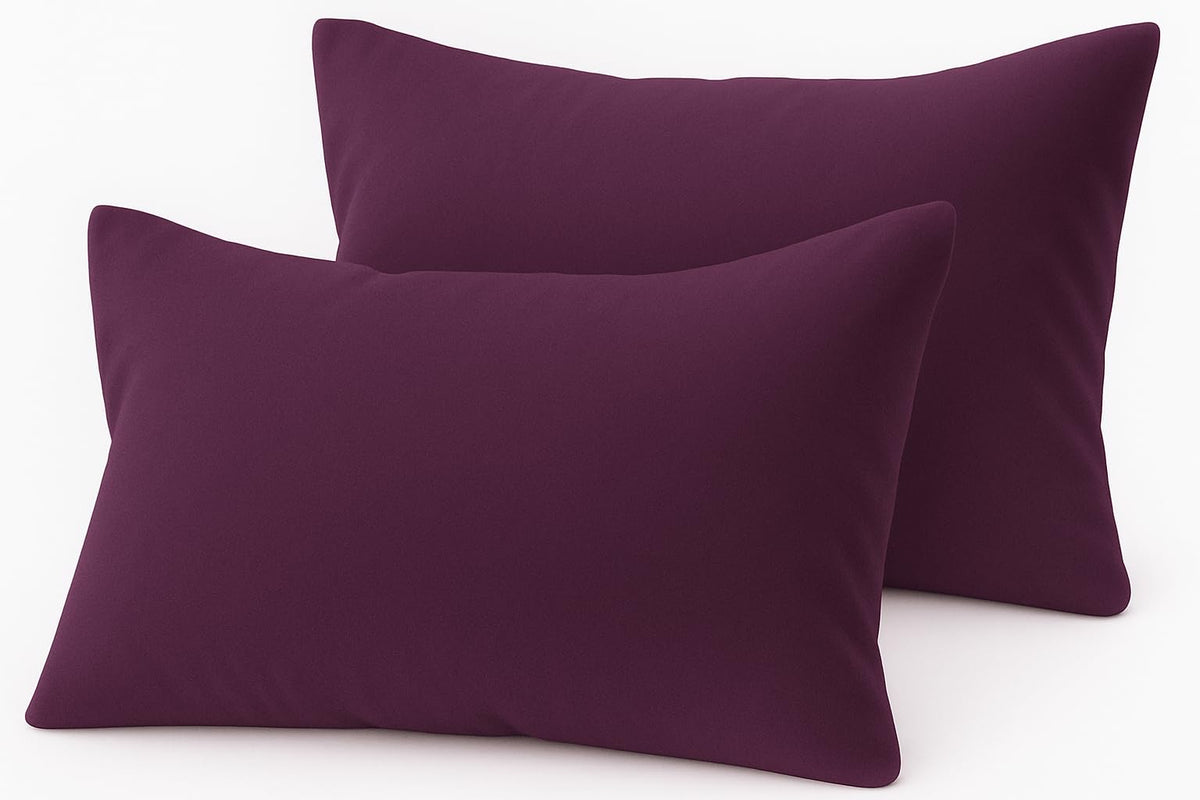 Cotton Stich Toddler Pillowcase Set in plum—soft, breathable fabric for cozy naps.