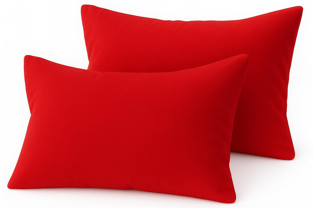 COTTON STICH toddler pillowcase set in red, 12x16, soft 600TC cotton for cozy naps.