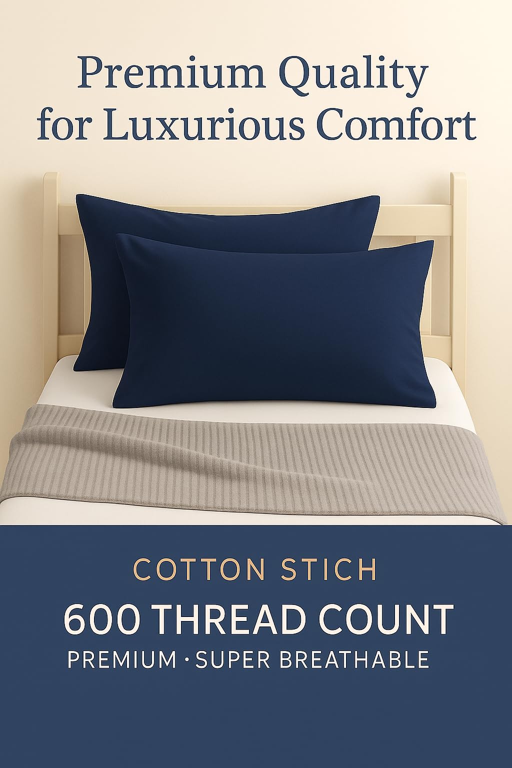 Cotton Stich 600TC cotton texture detail for smooth feel.