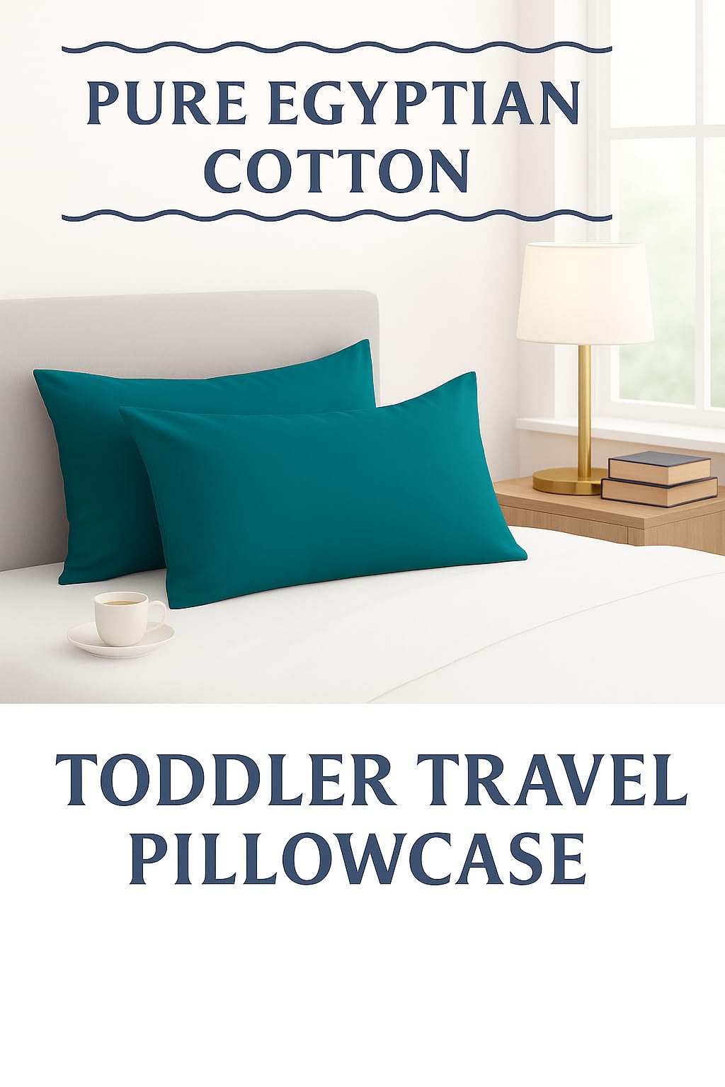 Cotton Stich zipper-closure mini pillowcase teal keeps inserts secure during play and sleep