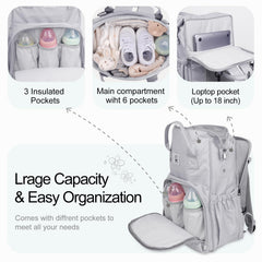 CottonBEBE diaper bag insulated bottom keeps bottles at the right temperature.