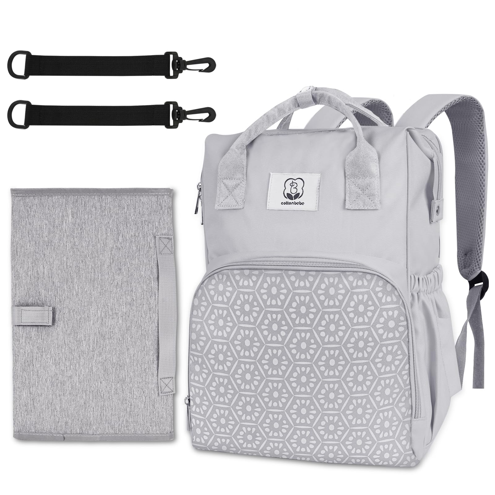 CottonBEBE diaper bag main compartment for quick packing and access.