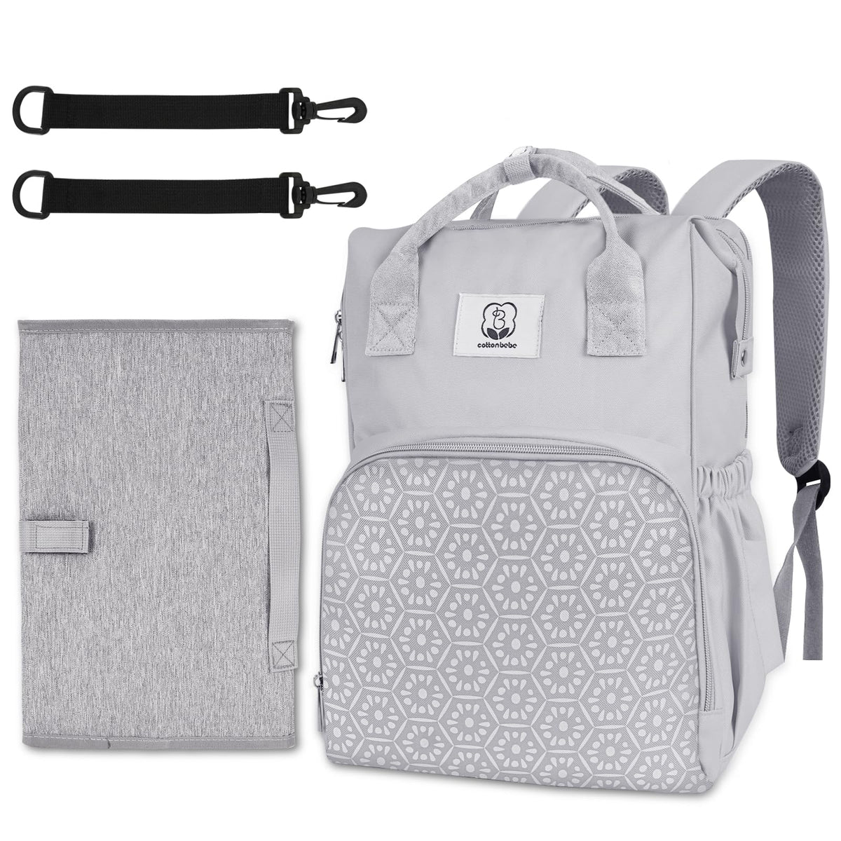 CottonBEBE diaper bag main compartment for quick packing and access.