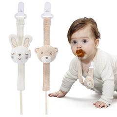 CottonBEBE pacifier clip duo pack keeps pacifiers accessible
