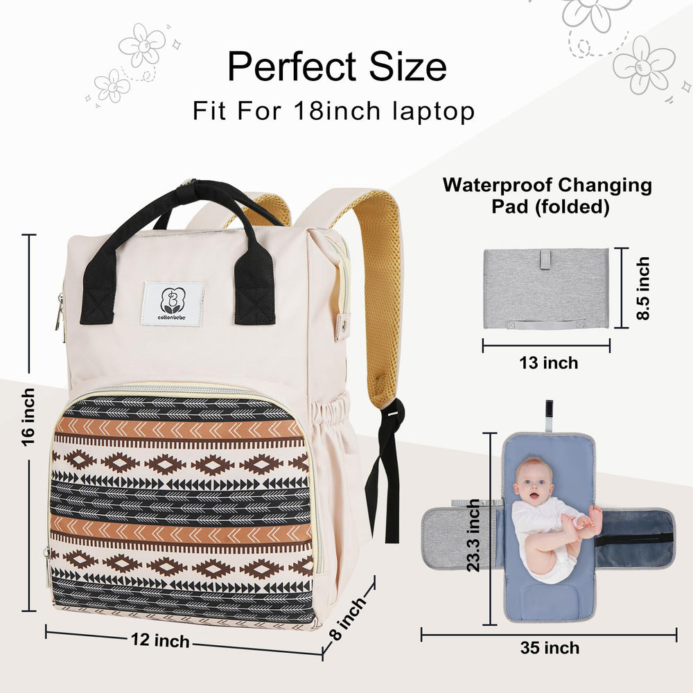COTTONBEBE bag uses water-resistant Oxford fabric for daily durability
