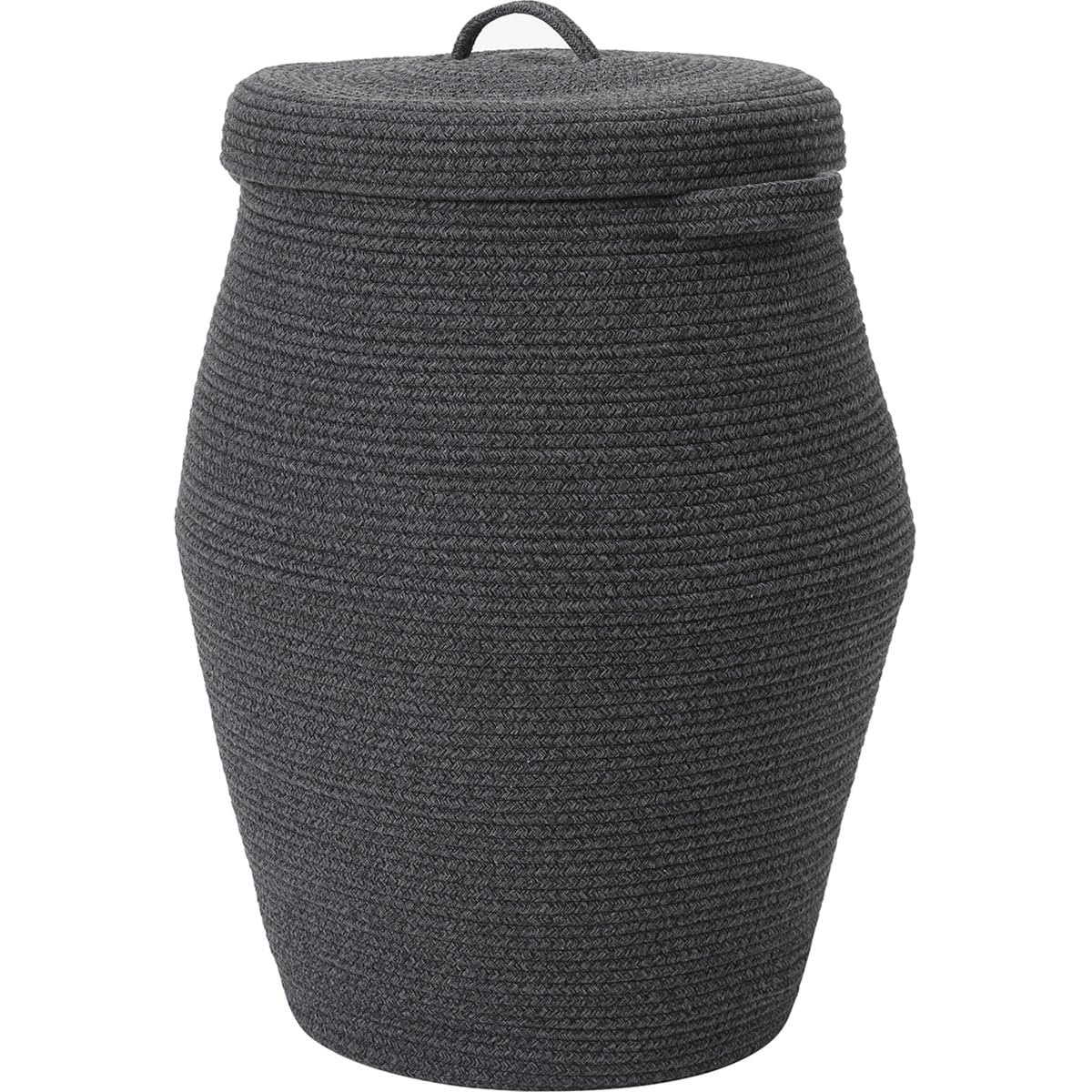 Cottonphant 26x20 tall cotton rope basket with lid for tidy bedroom storage.